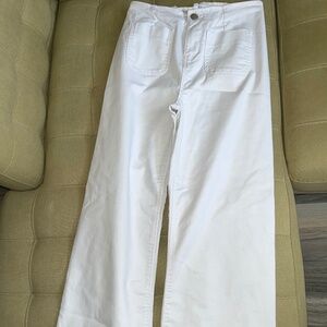 white wide leg summer jeans size us4